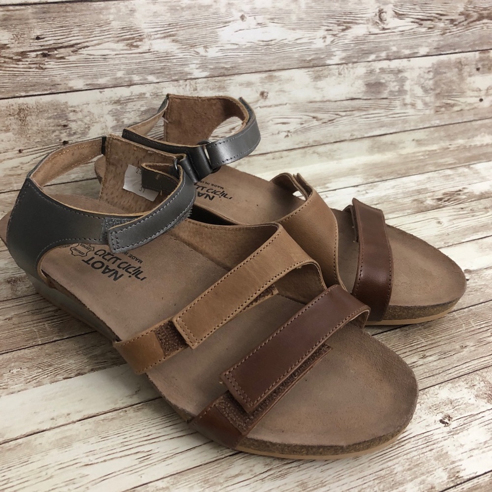 NAOT Color Blocked Goddess Wedge Sandals